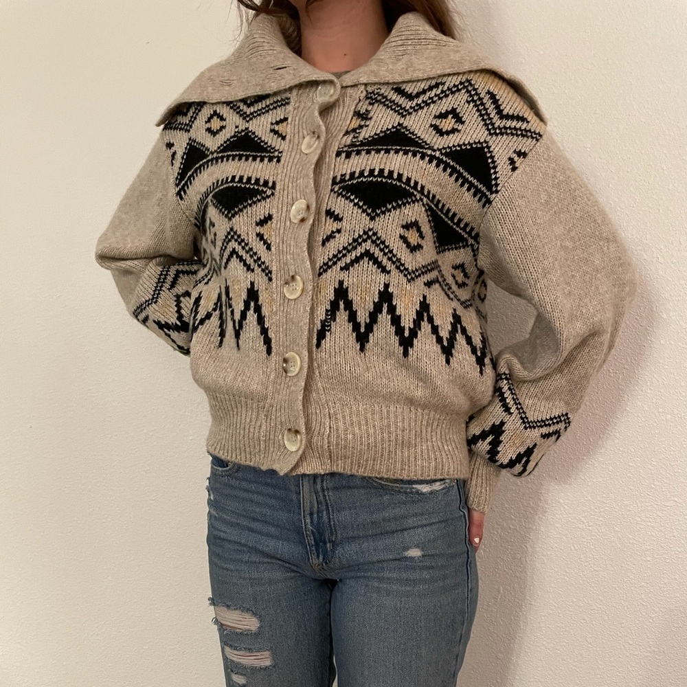 Who what wear high necked button down sweater